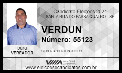 Candidato VERDUN 2024 - SANTA RITA DO PASSA QUATRO - Eleições