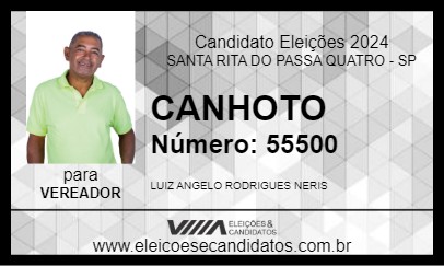 Candidato CANHOTO 2024 - SANTA RITA DO PASSA QUATRO - Eleições