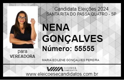 Candidato NENA GONÇALVES 2024 - SANTA RITA DO PASSA QUATRO - Eleições