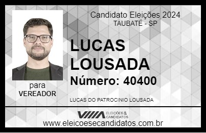 Candidato LUCAS LOUSADA 2024 - TAUBATÉ - Eleições