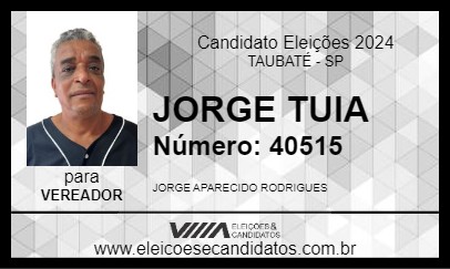 Candidato JORGE TUIA 2024 - TAUBATÉ - Eleições