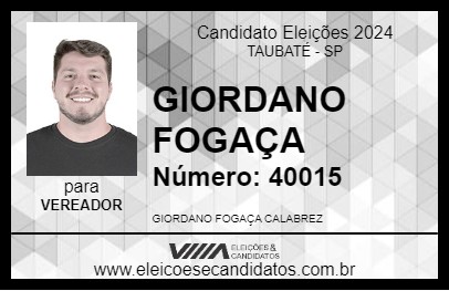 Candidato GIORDANO FOGAÇA 2024 - TAUBATÉ - Eleições