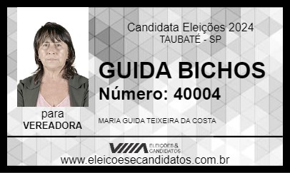 Candidato GUIDA BICHOS 2024 - TAUBATÉ - Eleições