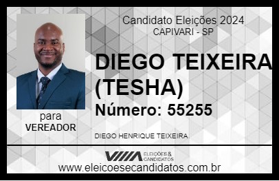 Candidato DIEGO TEIXEIRA (TESHA) 2024 - CAPIVARI - Eleições