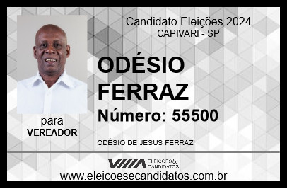 Candidato ODÉSIO FERRAZ 2024 - CAPIVARI - Eleições