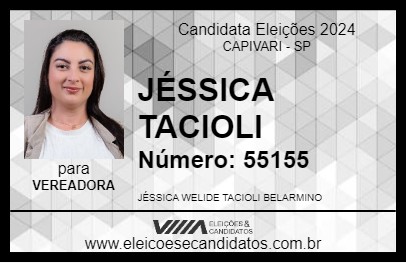 Candidato JÉSSICA TACIOLI 2024 - CAPIVARI - Eleições