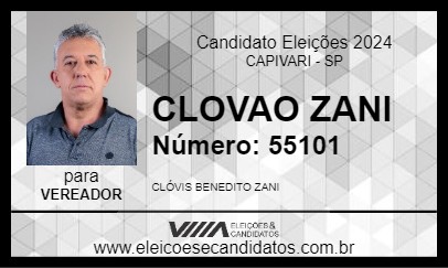 Candidato CLOVAO ZANI 2024 - CAPIVARI - Eleições