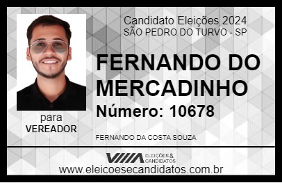 Candidato FERNANDO DO MERCADINHO 2024 - SÃO PEDRO DO TURVO - Eleições