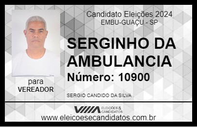 Candidato SERGINHO DA AMBULÂNCIA 2024 - EMBU-GUAÇU - Eleições