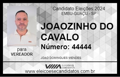 Candidato JOÃOZINHO DO CAVALO 2024 - EMBU-GUAÇU - Eleições