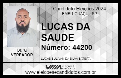 Candidato LUCAS DA SAÚDE 2024 - EMBU-GUAÇU - Eleições