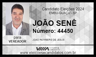 Candidato JOÃO SENÊ 2024 - EMBU-GUAÇU - Eleições