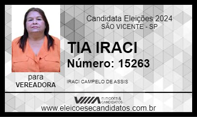 Candidato TIA IRACI 2024 - SÃO VICENTE - Eleições