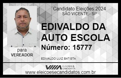 Candidato EDIVALDO DA AUTO ESCOLA 2024 - SÃO VICENTE - Eleições