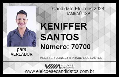 Candidato KENIFFER SANTOS 2024 - TAMBAÚ - Eleições