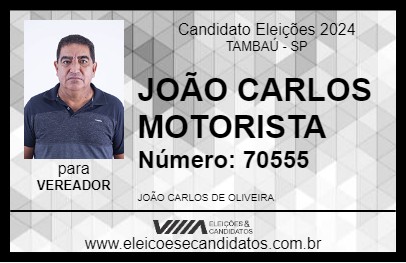 Candidato JOÃO CARLOS MOTORISTA 2024 - TAMBAÚ - Eleições