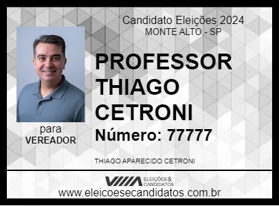 Candidato PROFESSOR THIAGO CETRONI 2024 - MONTE ALTO - Eleições