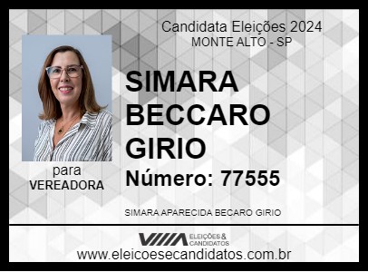 Candidato SIMARA BECCARO GIRIO 2024 - MONTE ALTO - Eleições