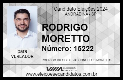 Candidato RODRIGO MORETTO 2024 - ANDRADINA - Eleições