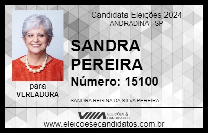 Candidato SANDRA PEREIRA 2024 - ANDRADINA - Eleições