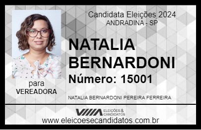 Candidato NATALIA BERNARDONI 2024 - ANDRADINA - Eleições