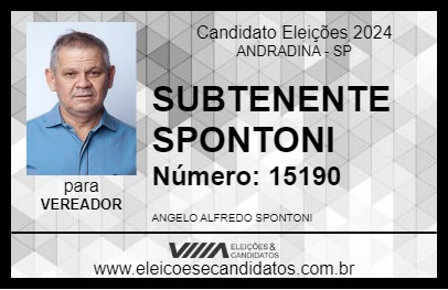 Candidato SUBTENENTE SPONTONI 2024 - ANDRADINA - Eleições