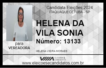 Candidato HELENA DA VILA SONIA 2024 - ITAQUAQUECETUBA - Eleições