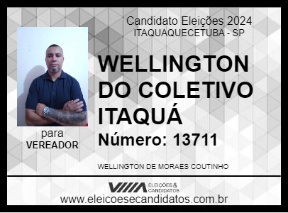 Candidato WELLINGTON DO COLETIVO ITAQUÁ 2024 - ITAQUAQUECETUBA - Eleições