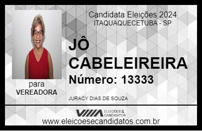 Candidato JÔ CABELEIREIRA 2024 - ITAQUAQUECETUBA - Eleições