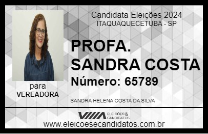 Candidato PROFA. SANDRA COSTA 2024 - ITAQUAQUECETUBA - Eleições