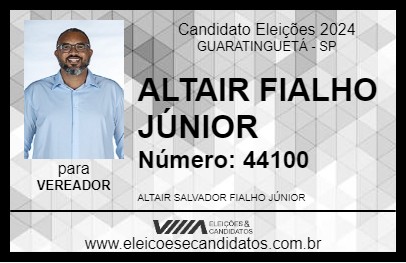 Candidato ALTAIR FIALHO JÚNIOR 2024 - GUARATINGUETÁ - Eleições