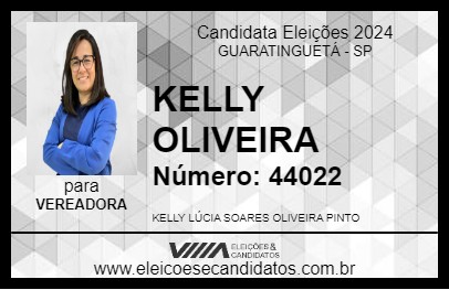 Candidato KELLY OLIVEIRA 2024 - GUARATINGUETÁ - Eleições