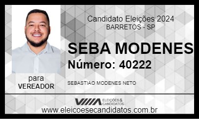 Candidato SEBA MODENES 2024 - BARRETOS - Eleições