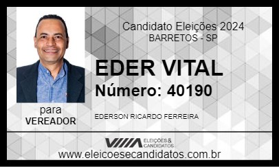 Candidato EDER VITAL 2024 - BARRETOS - Eleições