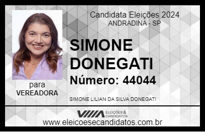 Candidato SIMONE DONEGATI 2024 - ANDRADINA - Eleições