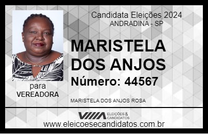 Candidato MARISTELA DOS ANJOS 2024 - ANDRADINA - Eleições