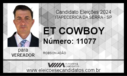 Candidato ET COWBOY 2024 - ITAPECERICA DA SERRA - Eleições