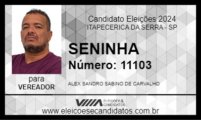 Candidato SENINHA 2024 - ITAPECERICA DA SERRA - Eleições