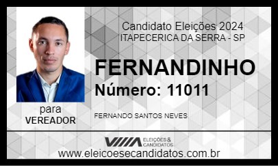 Candidato FERNANDINHO 2024 - ITAPECERICA DA SERRA - Eleições