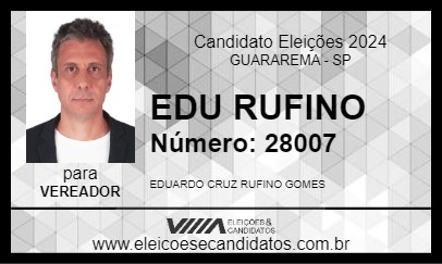 Candidato EDU RUFINO 2024 - GUARAREMA - Eleições