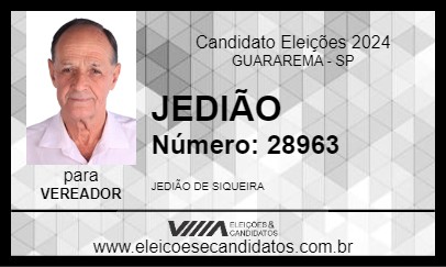 Candidato JEDIÃO 2024 - GUARAREMA - Eleições