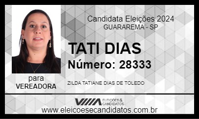 Candidato TATI DIAS 2024 - GUARAREMA - Eleições