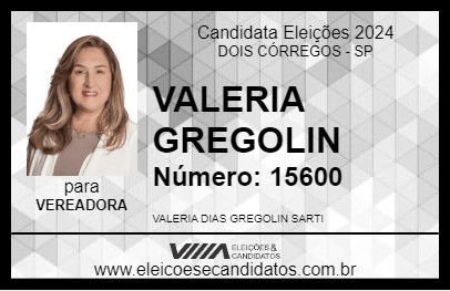 Candidato VALERIA GREGOLIN 2024 - DOIS CÓRREGOS - Eleições