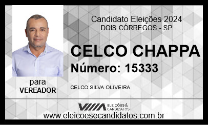 Candidato CELCO CHAPPA 2024 - DOIS CÓRREGOS - Eleições