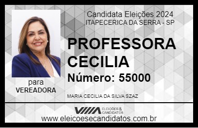 Candidato PROFESSORA CECILIA 2024 - ITAPECERICA DA SERRA - Eleições