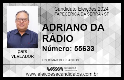 Candidato ADRIANO DA RÁDIO 2024 - ITAPECERICA DA SERRA - Eleições