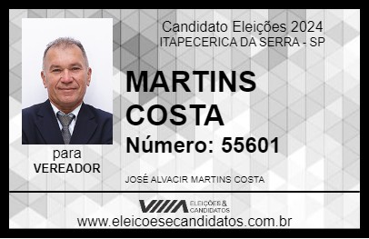 Candidato MARTINS COSTA 2024 - ITAPECERICA DA SERRA - Eleições