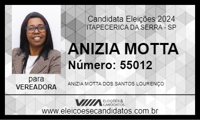 Candidato ANIZIA MOTTA 2024 - ITAPECERICA DA SERRA - Eleições