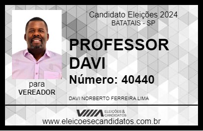 Candidato PROFESSOR DAVI 2024 - BATATAIS - Eleições