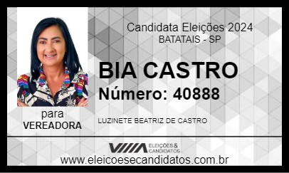 Candidato BIA CASTRO 2024 - BATATAIS - Eleições